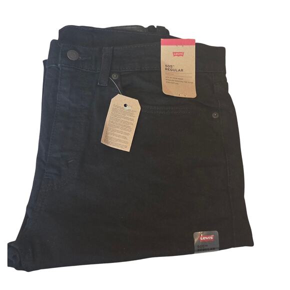 NWT Levi's 505 Jeans Mens 34x32 Black Tag Denim Straight Leg Regular - Picture 1 of 4